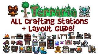 ALL Terraria Crafting Stations & Layout Guide! (Including Best Crafting Station Setup/Room/House)