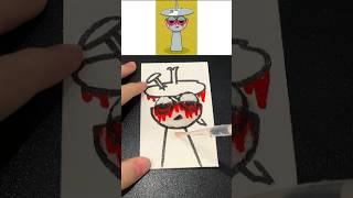 I drew Scary Clukr Phases 4 from Sprunki using Magic Eraser Sponge #sprunki