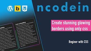 Create Cards with stunning Glowing Borders in WordPress with only CSS