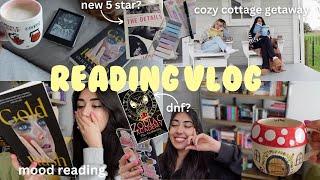 mood reading vlog️cozy cottage getaway, new 5 star read, dnf and more