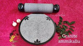 Pure Granite Stone Mortar and Pestle Set, Kalvam,kharad,Masher Spice Mixer/Okhli and musle/ammikallu
