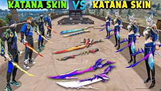 Katana Skin vs Katana Skin Fight | V Badge vs Angry Girls | Katana Skin Challenge | Garena Free Fire