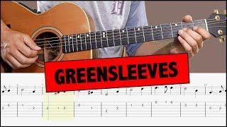 Greensleeves // Easy Guitar Tutorial (MELODY) + TAB