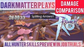 RAGNAROK M CLASSIC ZENNY ONLY SERVER - ALL HUNTER SKILLS PREVIEW IN JOB TRIALS & DAMAGE COMPARISON