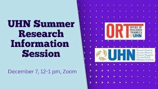 UHN Summer Research Information Session