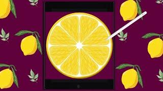 how to draw lemon - procreate drawing tutorial