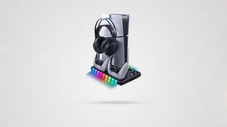 Mcbazel Multifunctional RGB Cooling Stand with Headphone Hook for PS5/PS5 Slim Console