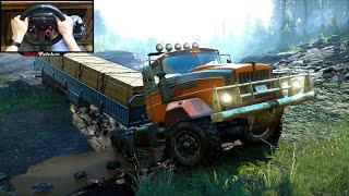 Oversized Wood Transport Offroad!! - SnowRunner - Logitech G29