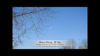 Moon Rising - SE Sky - 6:49pm Saturday April 8, 2017 - NE Ohio