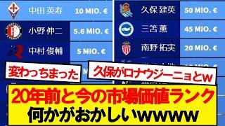 20年前の日本人市場価値ランキング、何かがおかしいwwwwww