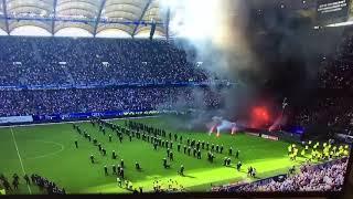 Hamburg - Mönchengladbach 2-1 Pyrotechnik / Der HSV steigt zum ersten Mal ab!