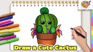 How to Draw Cactus Easy and Cute