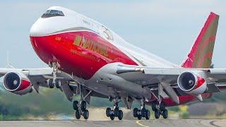 RED BOEING 747 DEPARTURE - 20 B747 LANDINGS and Departures (4K)