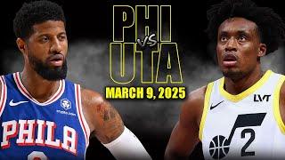 Philadelphia 76ers vs Utah Jazz Full Game Highlights - March 9, 2025 | NBA Regular Season