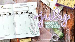 Simple weekly Bullet Journal Spreads | July 2022  Plan with Me
