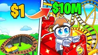 $1 vs $10,000,000 Roller Coaster in Theme Park Tycoon 2!
