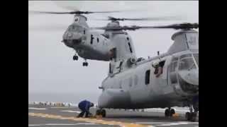 CH-46E Sea Knight of the Purple Foxes on the USS Makin Island