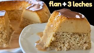 3 LECHES IMPOSSIBLE CAKE!! Flan Caramel + 3 Leches Cake Easy Angel's Kiss Cake Step by Step