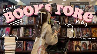 [cozy bookstore vlog] spend the day book shopping with me at barnes & noble + book haul!
