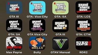 Grand Theft Auto III (The Definitive Edition),Vice City,San Andreas,Liberty City Stories,GTAV Manual