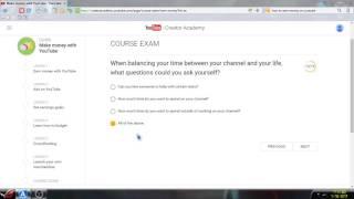 Youtube creator academy course Exam Answers (Updated)