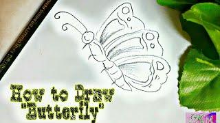 How to draw a butterfly || Very easy || Kavita Mathur