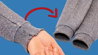 How to fix worn cuffs and sleeves in 5 minutes - a sewing trick!