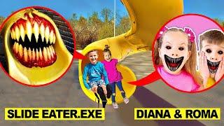 SLIDE EATER EXE EATS DIANA AND ROMA AT HAUNTED PLAYGROUND