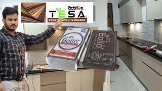 Parallel modular kitchen | actiontesa Boilo board and actiontesa acrylic board with laranza hardware