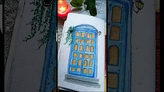Asthetic door painting by gouache colour #painting #art #paintingtechniques #gouchepainting