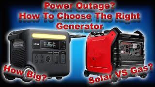 How To Pick The Right Generator - Which One and  How Big Do You Need? Gas vs Solar