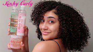 FIRST TIME USING KINKY CURLY HAIR PRODUCTS !