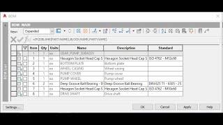 AutoCAD Mechanical's Bills of Materials