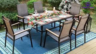 PHI VILLA 7 PCS Outdoor Dining Set Review and Buying Guide