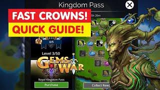 Gems of War Kingdom Pass Quick Guide and Tips! Get fast easy Crowns!