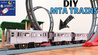 Johny Shows DIY MTA Paper Subway Trains From Rollercoaster Dinosaur Train