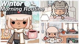 Aesthetic winter morning routine  *WITH VOICE* || Toca boca roleplay