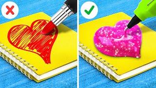 CHALLENGE! WHO DRAWS BETTER? Check Our Brilliant Drawing Hacks and Art Tricks By 123 GO