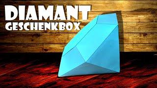 Diamant selber machen aus Papier Geschenkschachtel basteln - paper diamond box DIY craft [4K]