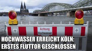 Rhein-Hochwasser in Köln: Hubtor gegen Überflutung in Rodenkirchen geschlossen | 13.12.2023