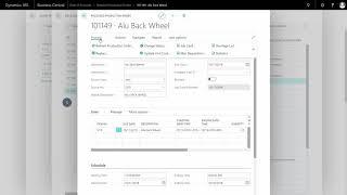 WIP, Work in progress on Production Orders - Getting started with Dynamics 365 Business Central