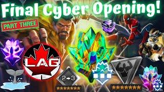 PART 3! Final Cyber Crystal Opening! Whaling Out 1 Last Time! Nexus 7* Awakening Gem?? Titan! - MCOC