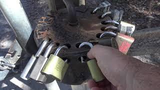 Elaborate 10 Padlock Gate Locking System