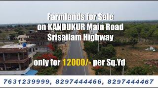 FARMLANDS for Sale @ KANDUKUR Main Road on SRISAILAM HIGHWAY l Spot Registration