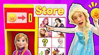 공주 자판기 음식을 먹으면 엘사로 변신해요 Elsa vending machine