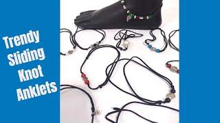 Trendy sliding knot anklets #Shorts  | Adjustable Sliding Knots collection | DIY Sliding Knot