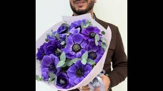 Моно Букет S  «Элегант Анемоны» #flowerstory #букеты #магазинцветов #цветы #анемоны #анемон