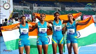 Indian Jn womens won gold in 4x400 mts Relay @4th SAAC 2024 Chennai