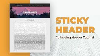 How to make a Fixed Navigation Bar using HTML CSS | Collapsing Header Tutorial