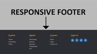 Responsive footer design HTML CSS